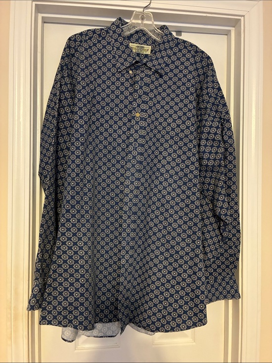 natural issue Other - Men's 2XLT Natural Issue Navy Blue Geo-Print Long-Sleeve Button-Down Shirt